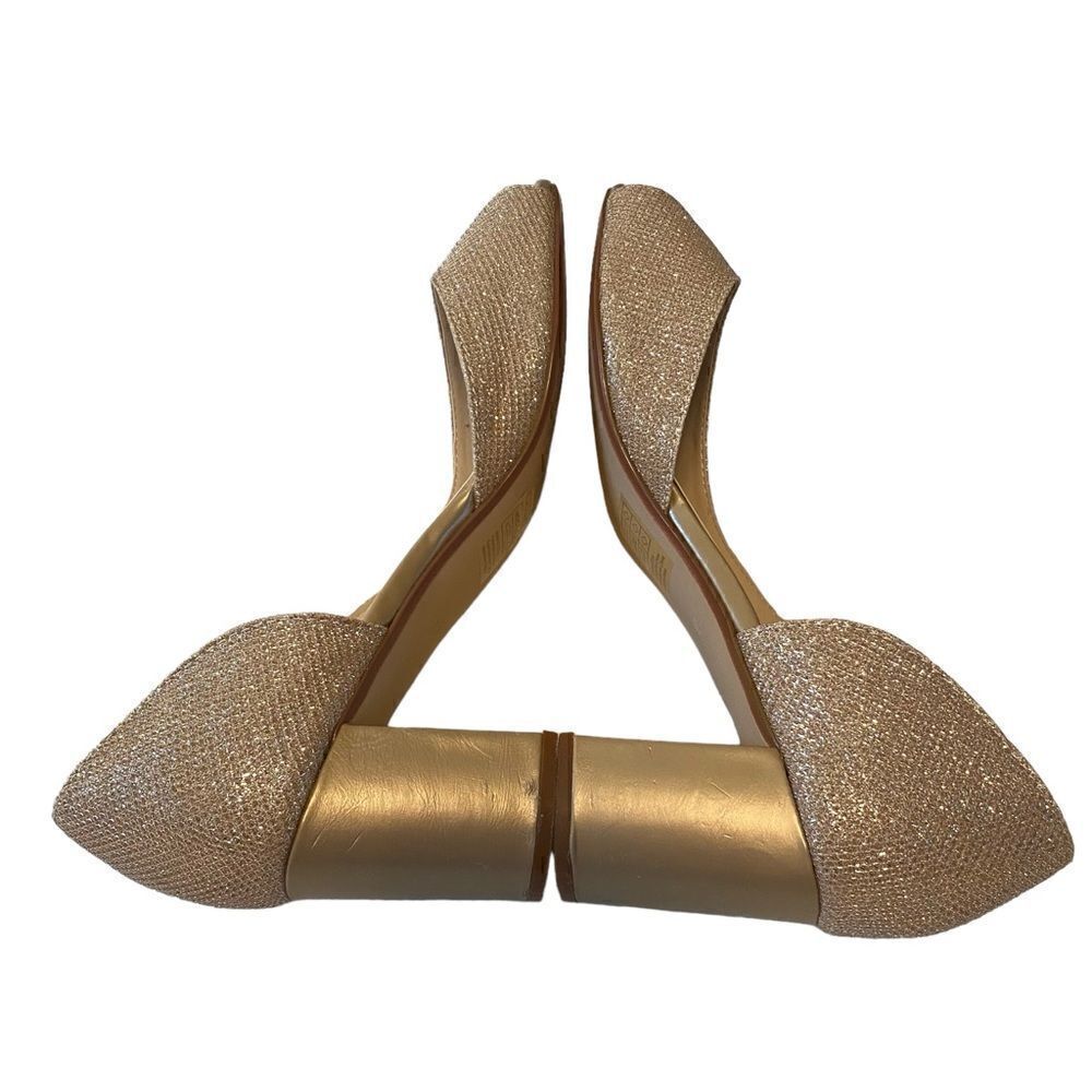 Benjamin Walk Peep Toe Sparkly Champagne Colored Block Heel Pumps in Ladies 8.5W - Picture 7 of 8